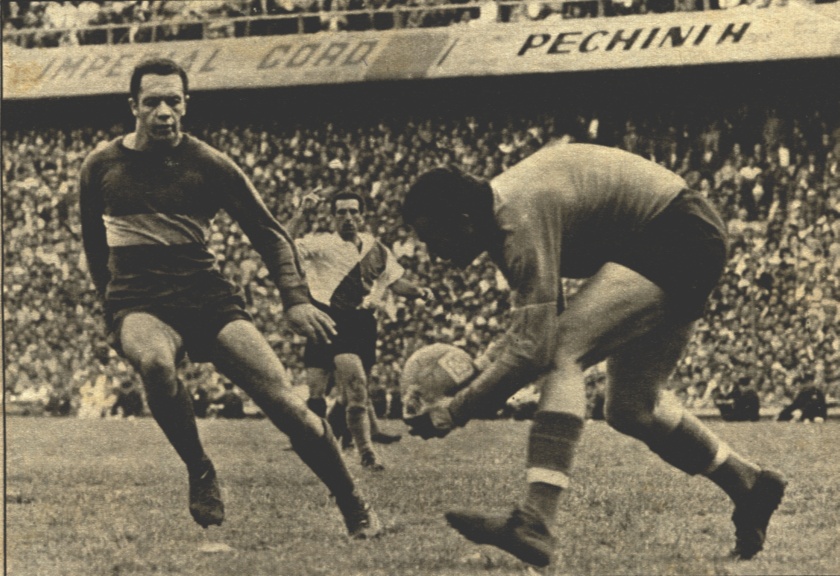 Paulo Valentim e Carrizo, em um dos muitos Boca x River dos anos 60