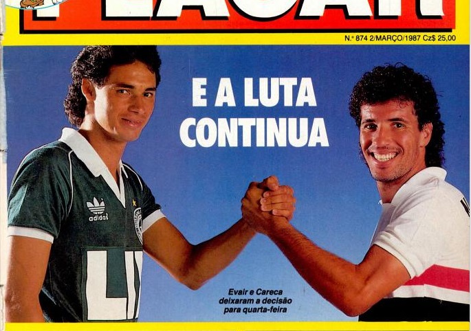 Evair e Careca: dupla dominou a artilharia do Brasileirão de 1986.