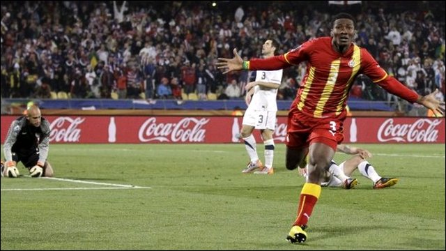 Contra os EUA, Gyan marcou o gol da classificação de Gana.