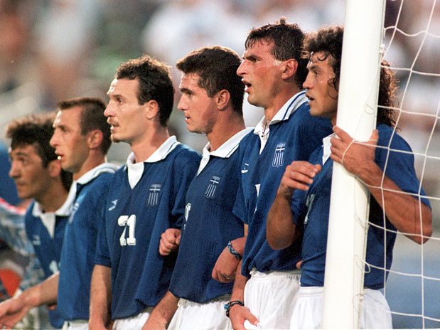 Os gregos na Copa de 1994: seleção nunca tinha conquistado nada no futebol nem figurava entre os maiores.