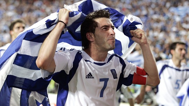 O capitão Zagorakis, um dos símbolos do time de 2004.