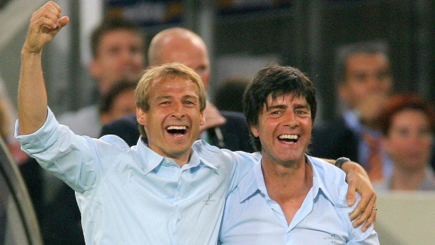 Klinsmann e Löw, em 2006: parceria de sucesso no comando da Alemanha.