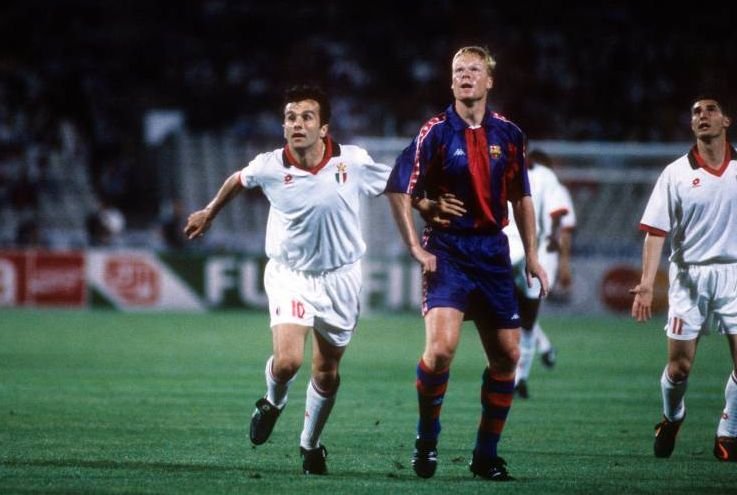 No fatídico jogo contra o Milan, Koeman viu o fim de uma era brilhante do Barça.