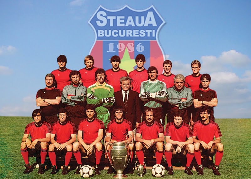 CSA Steaua București Home football shirt 1985 - 1986. Sponsored by no  sponsor