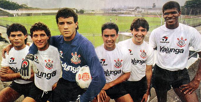 Alguns dos jovens do terrão: Ailton, Márcio, Ronaldo, Edmundo, Marcelo e Marcos Roberto.