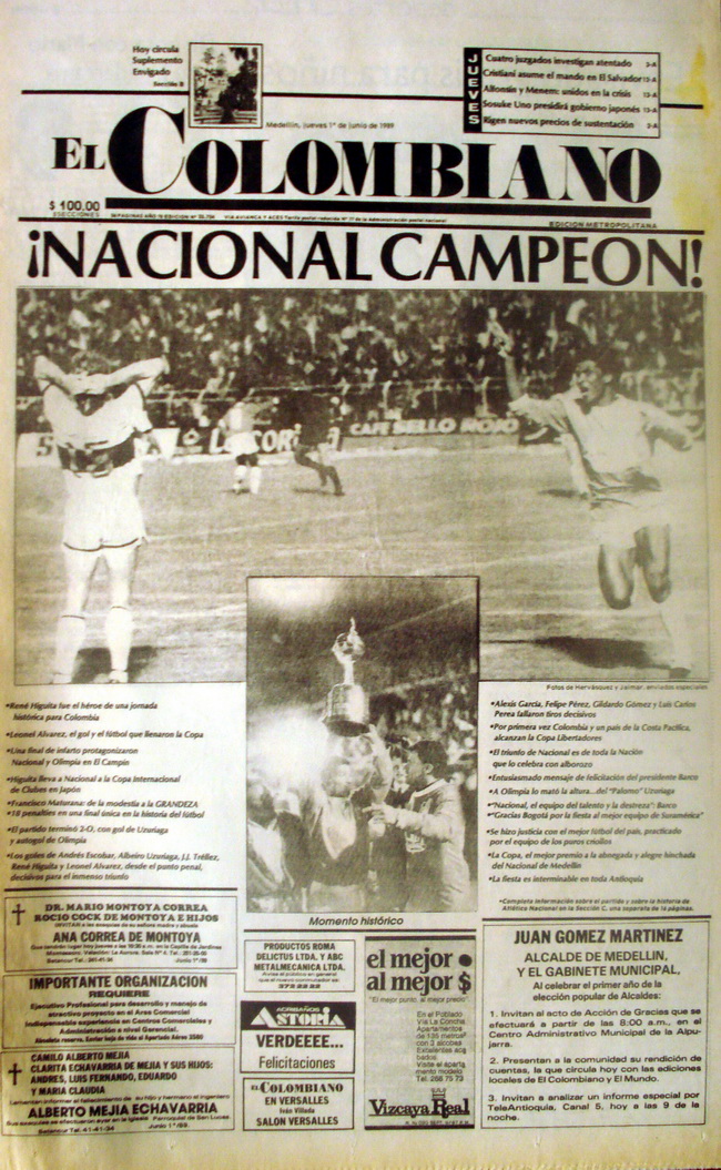 22- Nacional campeon copa libertadores -Jun 1 de 1989 BR