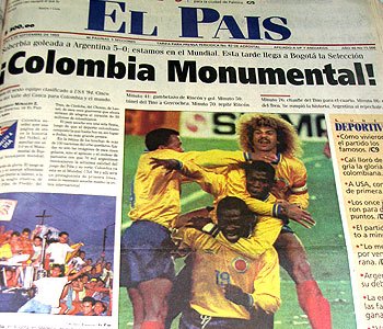 A alegria nos jornais colombianos...