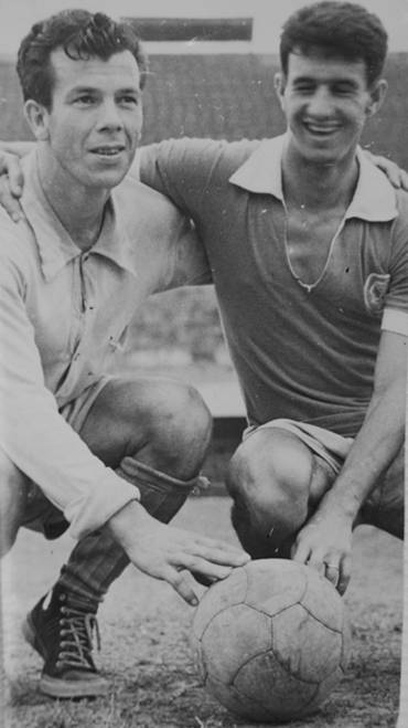 Ênio Andrade (à esq.), nos tempos de jogador.