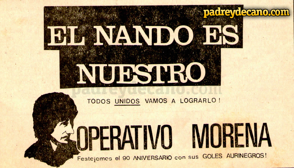 Em 1981, a torcida carbonera ajudou a diretoria do clube a repatriar o craque Morena, que estava no futebol espanhol na época.