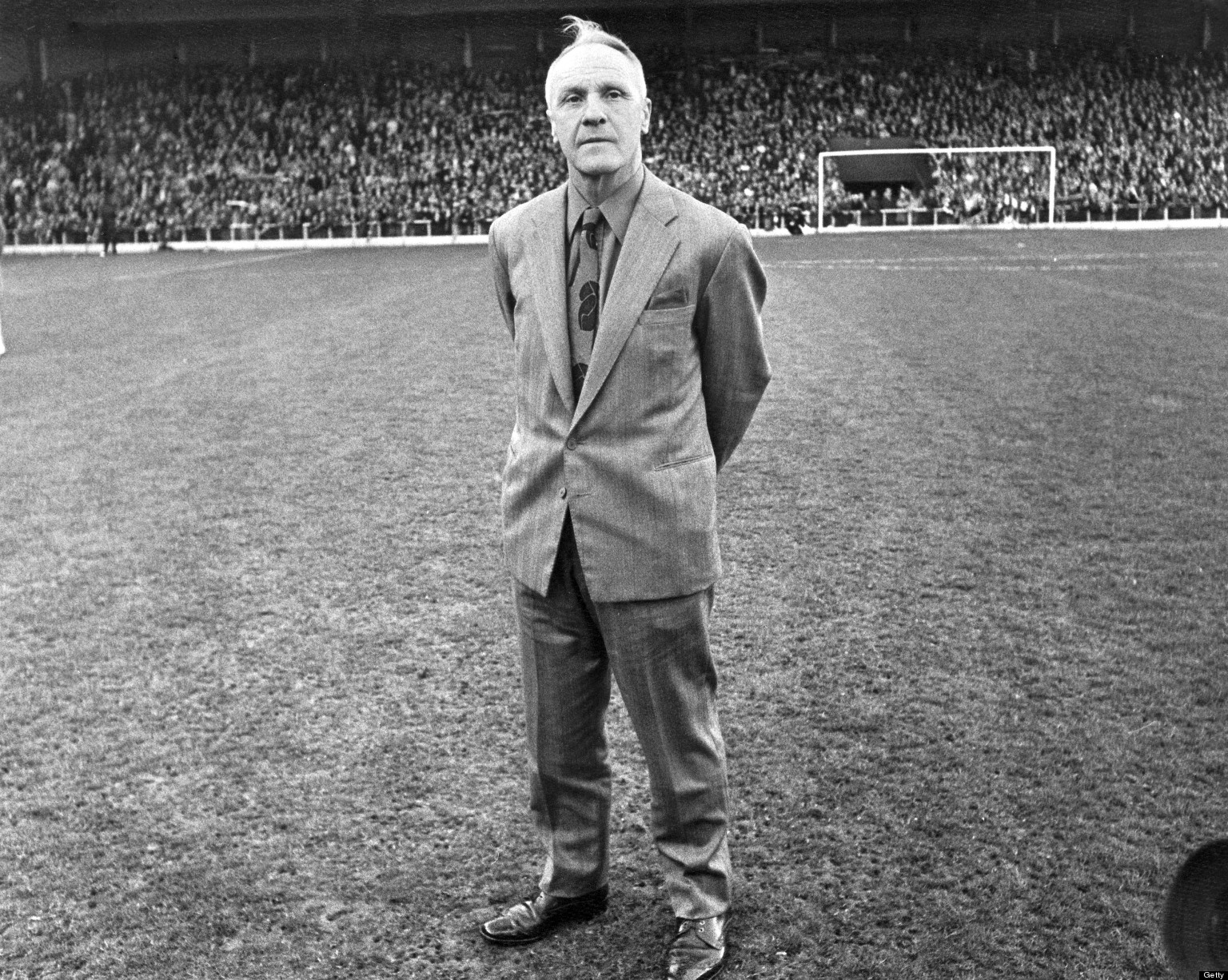 Bill Shankly at his testimonial, April 1975.