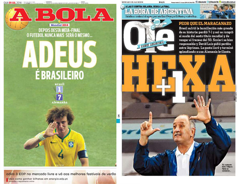 A Bola (Portugal) e Olé (Argentina).