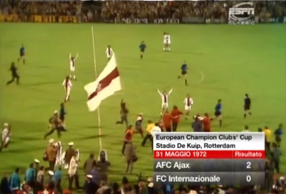 Fim de jogo Ajax 2x0 Internazionale 1972