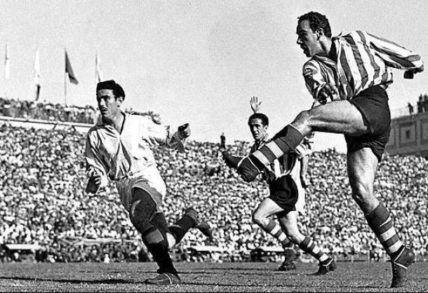 Contra o Valladolid, em 1950: quatro gols em uma só final de Copa do Rei.