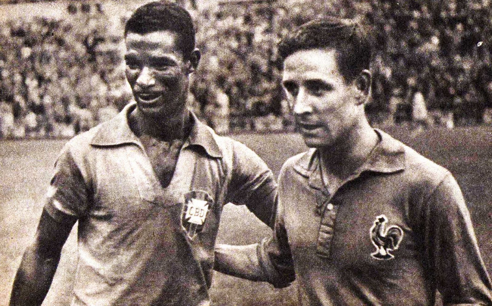 Didi e Kopa, antes do duelo entre Brasil e França.