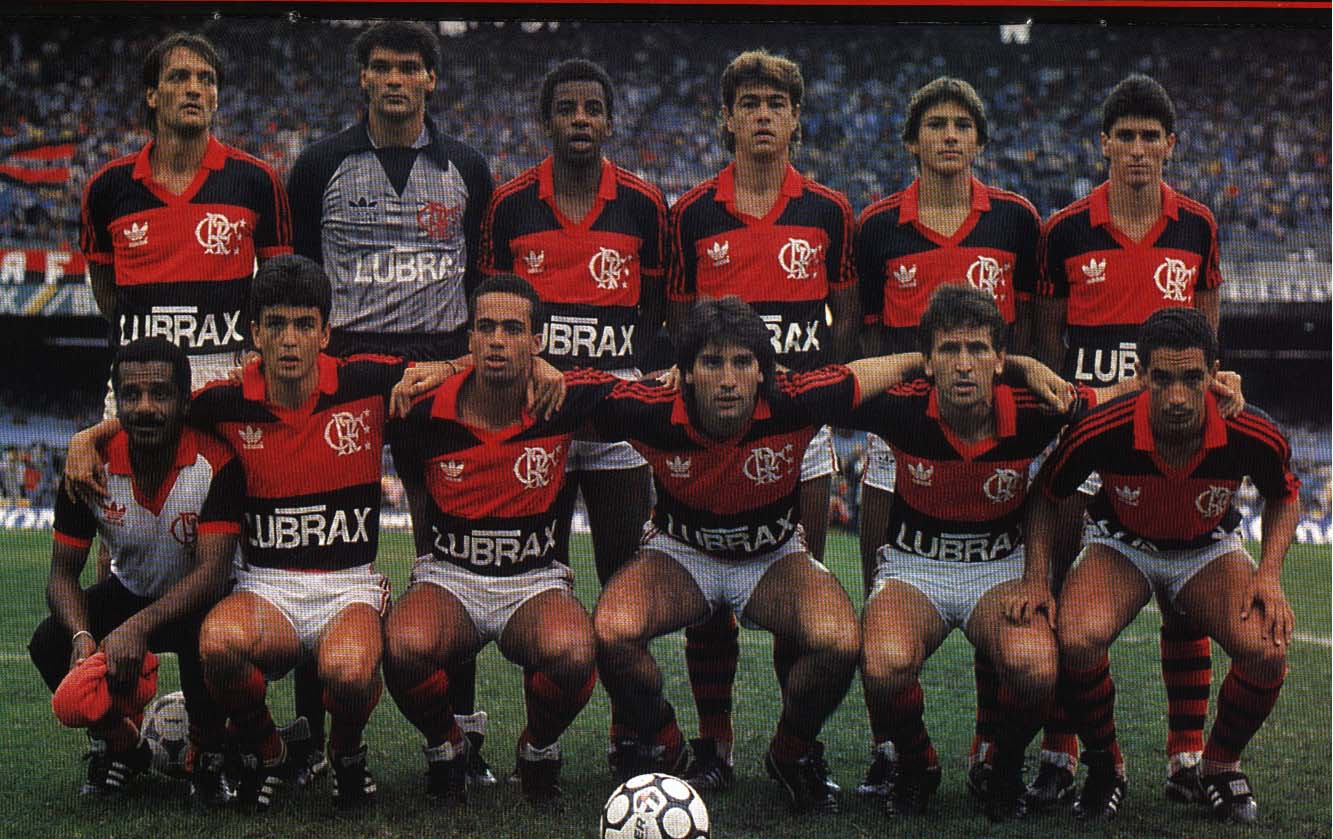 O Fla de 1987 - Em pé: Leandro, Zé Carlos, Andrade, Edinho, Leonardo e jorginho; Agachados: Bebeto, Aílton, Renato Gaúcho, Zico e Zinho.